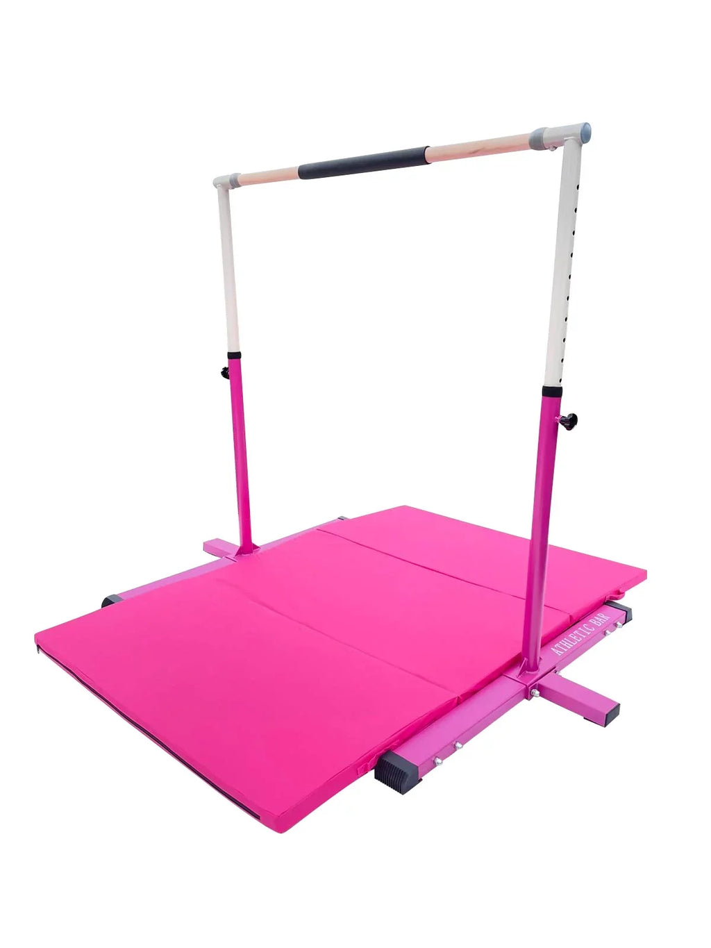 and 3 Bar for Junior Horizontal Bar Mat Bar, Handrail, Cushioned Expandable to FT Athletic Gymnastics Bar 5 6’x4’ Bar Kids Training Gymnastic with Pink Height Adjustable Kip Gymnasts for Gymnastics