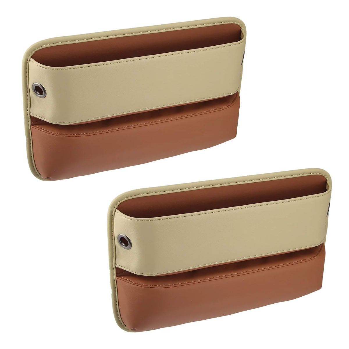 Seat Beige Car Storage Box Filler Multi-function Gap Seat Brown Organizer Side Car Pocket 2pcs Console