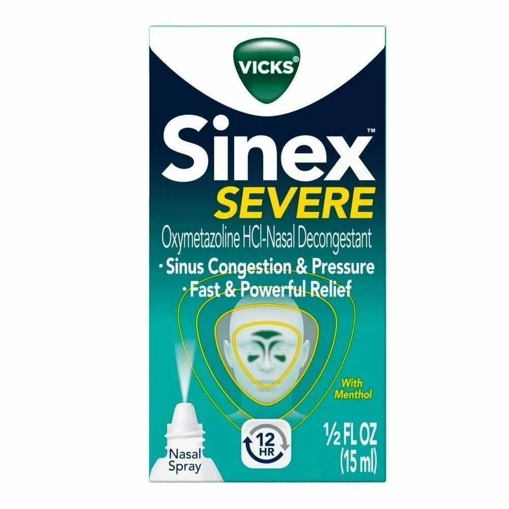 Sinex 4-Pack Oz, Severe Menthol Spray With 0.50 Vicks Nasal