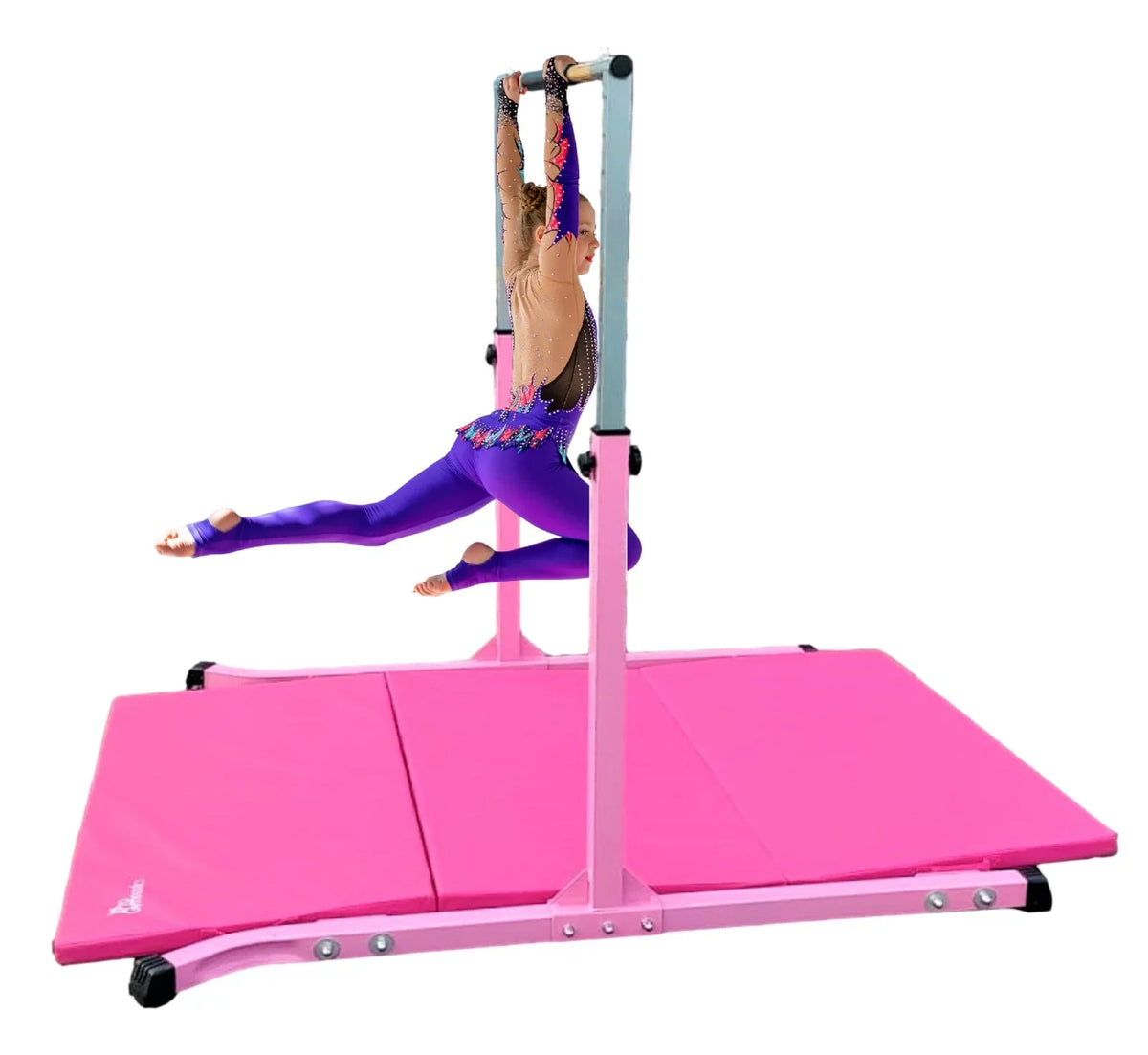 Bar Gymnastics 5 Bar for (Pink) Kip Strong to Equipment Legs Training, Star-TD Curved Gymnastics Home Gymnastic Junior Expandable Gym Adjustable Heavy Kids Height FT Duty 3 Training 5 Horizontal FT