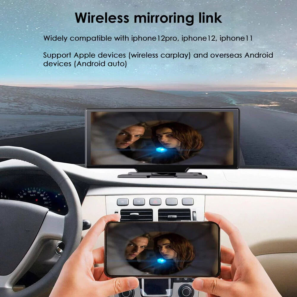 and Stunning DVR Compatibility Touch Screen 10.26'' Camera Android 2K Car - KingFurt WIFI Resolution Wireless Smart Carplay Auto Dash