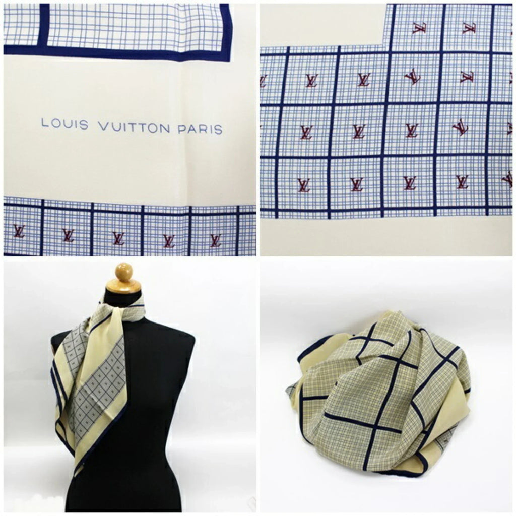 Louis Pre-Owned Women's Vuitton Scarf (Good) Muffler Beige