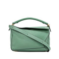 Satchel Puzzle Unisex LOEWE Leather Green Calf Pre-Owned (Good) Authenticated Medium