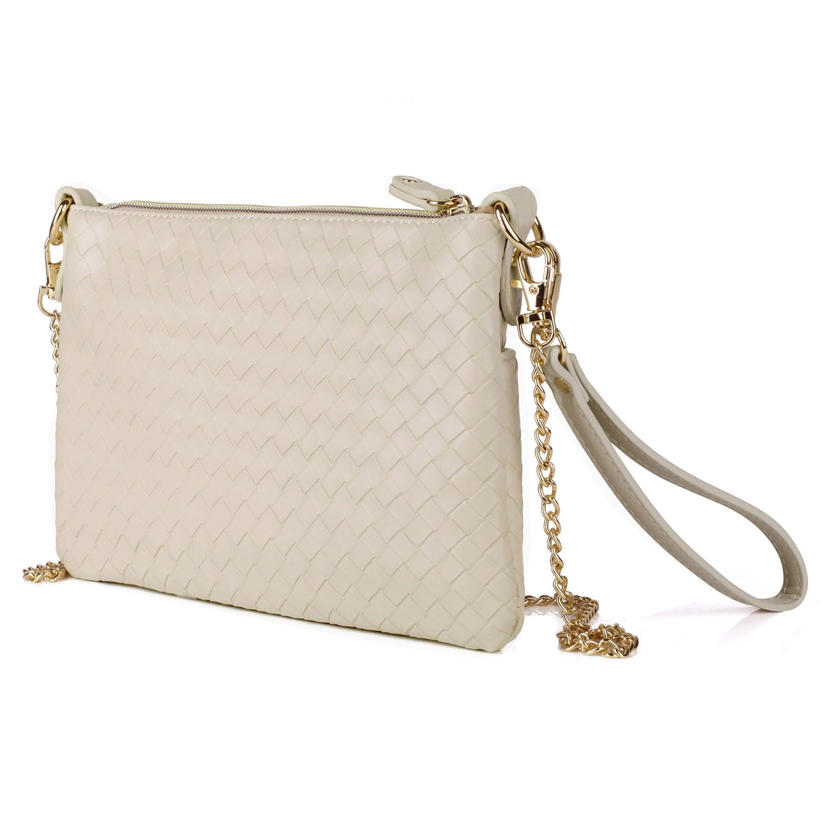 Pepper Vegan Basketweave Women's Buxton Leather, Everywhere Convt Julia Pouch White