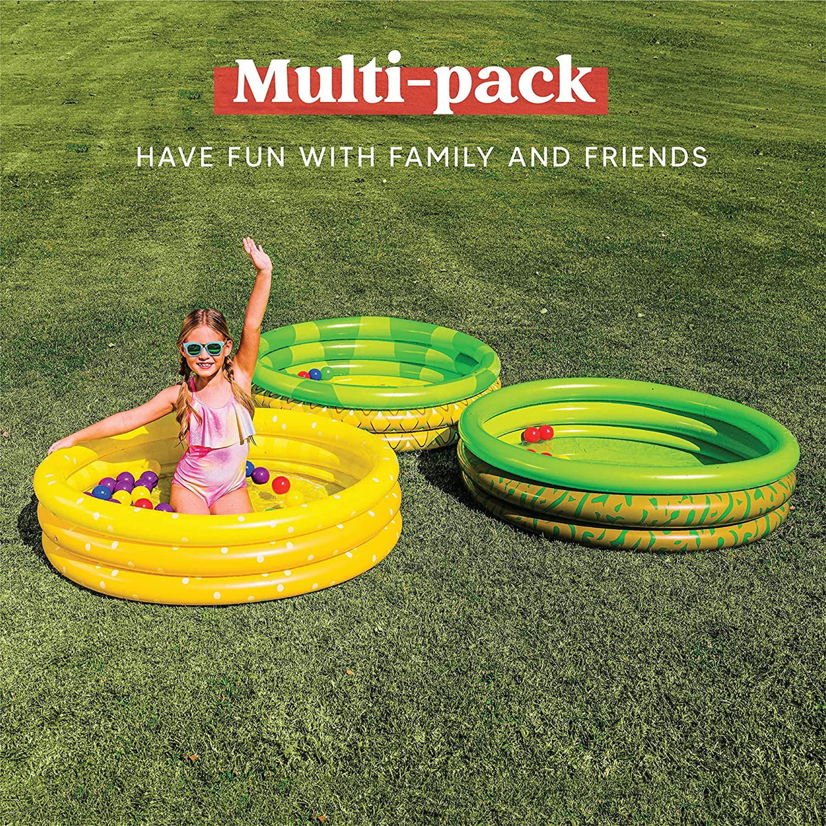 Inflatable Summer 3 Fun Pool Kiddie Pit Inflatable Water Pool Avocado 45 Lemon Packs Kids Pineapple Pool 10 X Set Swimming Ball Pool Pools for Kiddie Baby