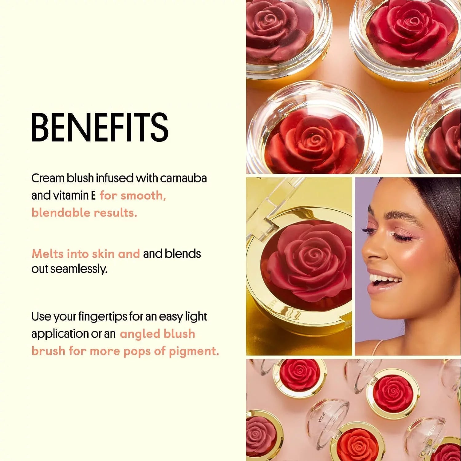 Cream Blush Rose Cheeky