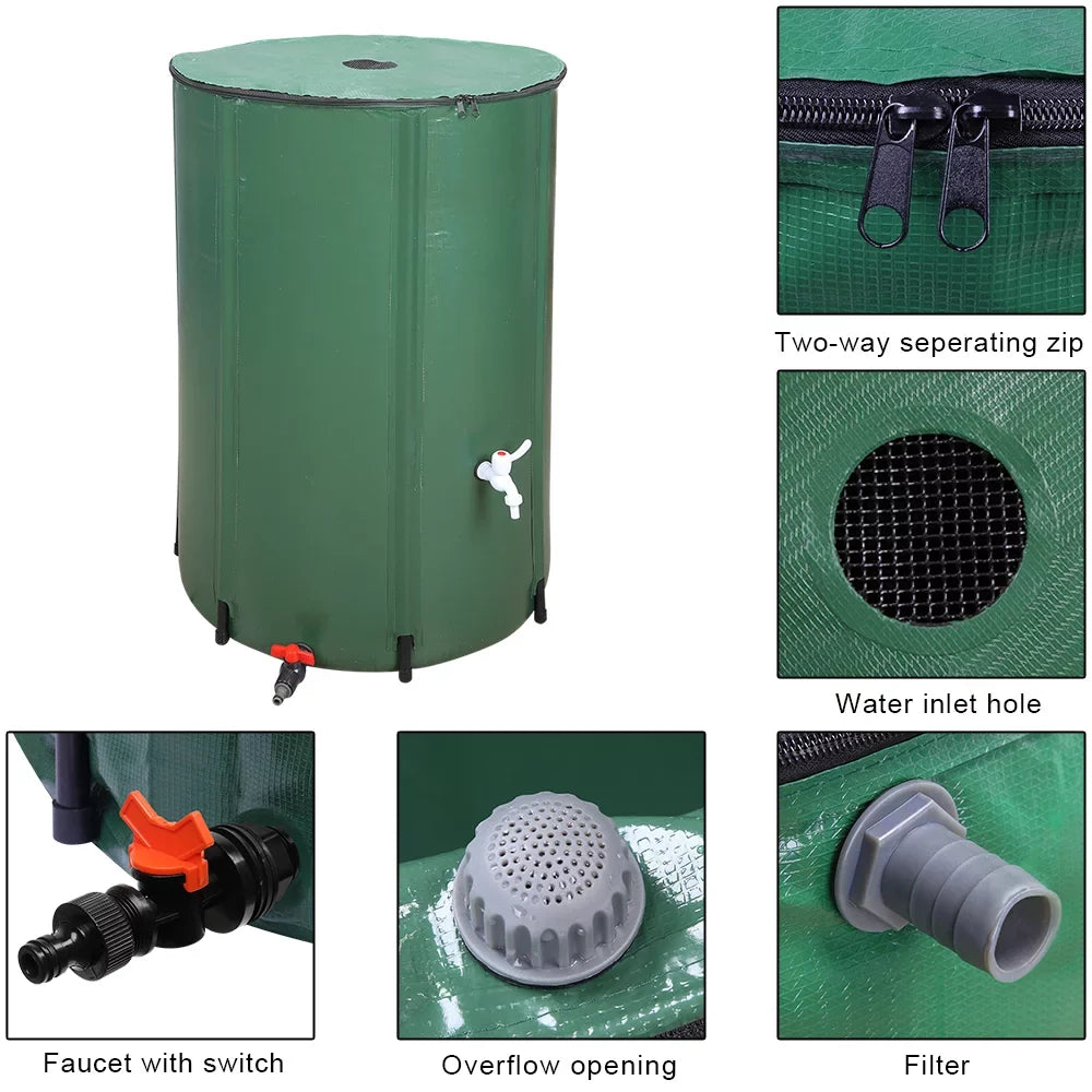 Downspout UBesGoo Storage System Tank, Rain Barrel, Collection Portable 100 Rainwater Gallon Collapsible Water
