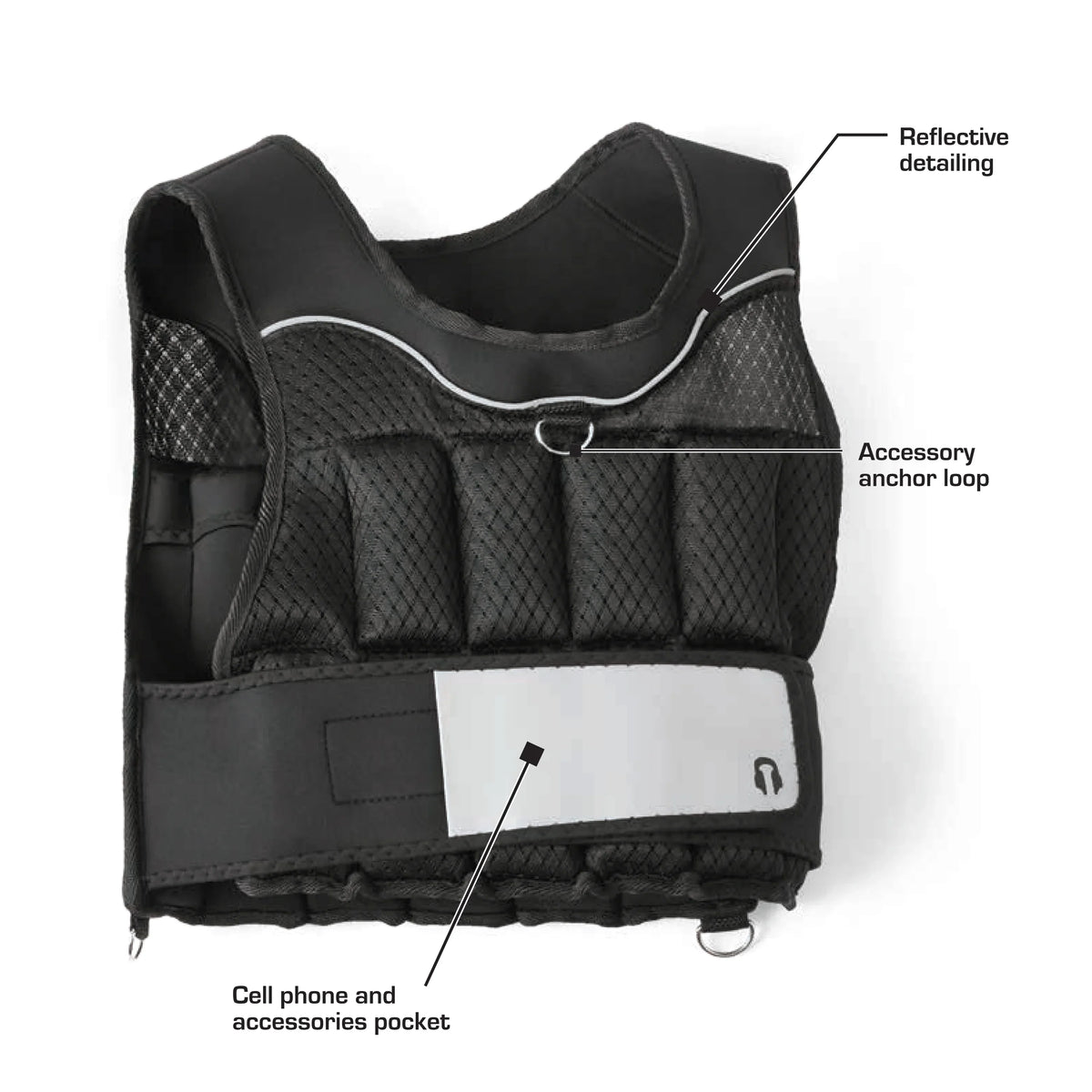 Training Works 20lb Vest Adjustable Weighted Athletic