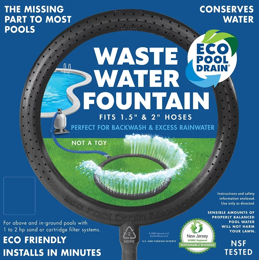 Pool Sand Fountain #200 Eco Pools Swimming Filtered Water & for Waste Cartridge Drain