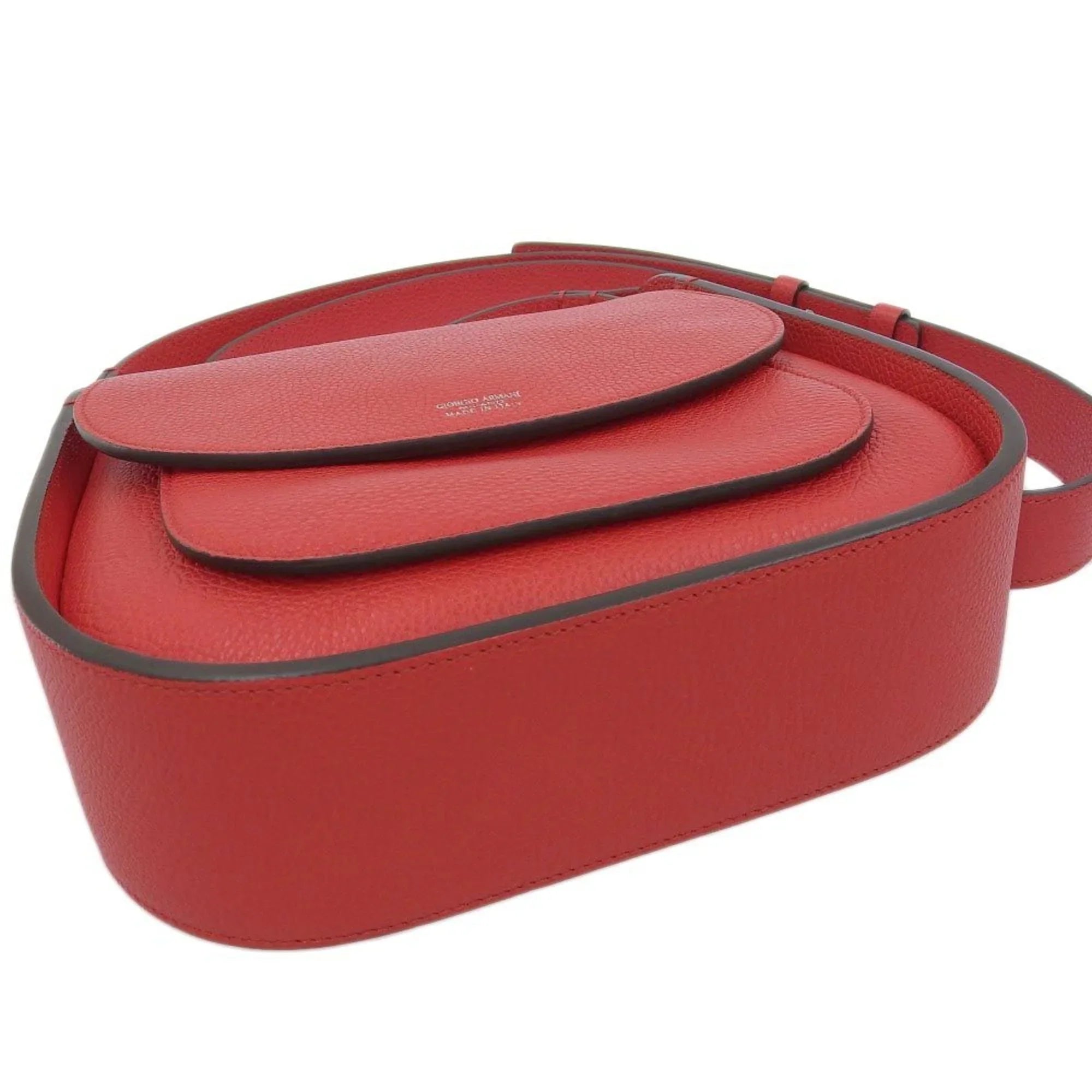 Giorgio Pre-Owned New) Shoulder Bag Red Leather (Like One Armani