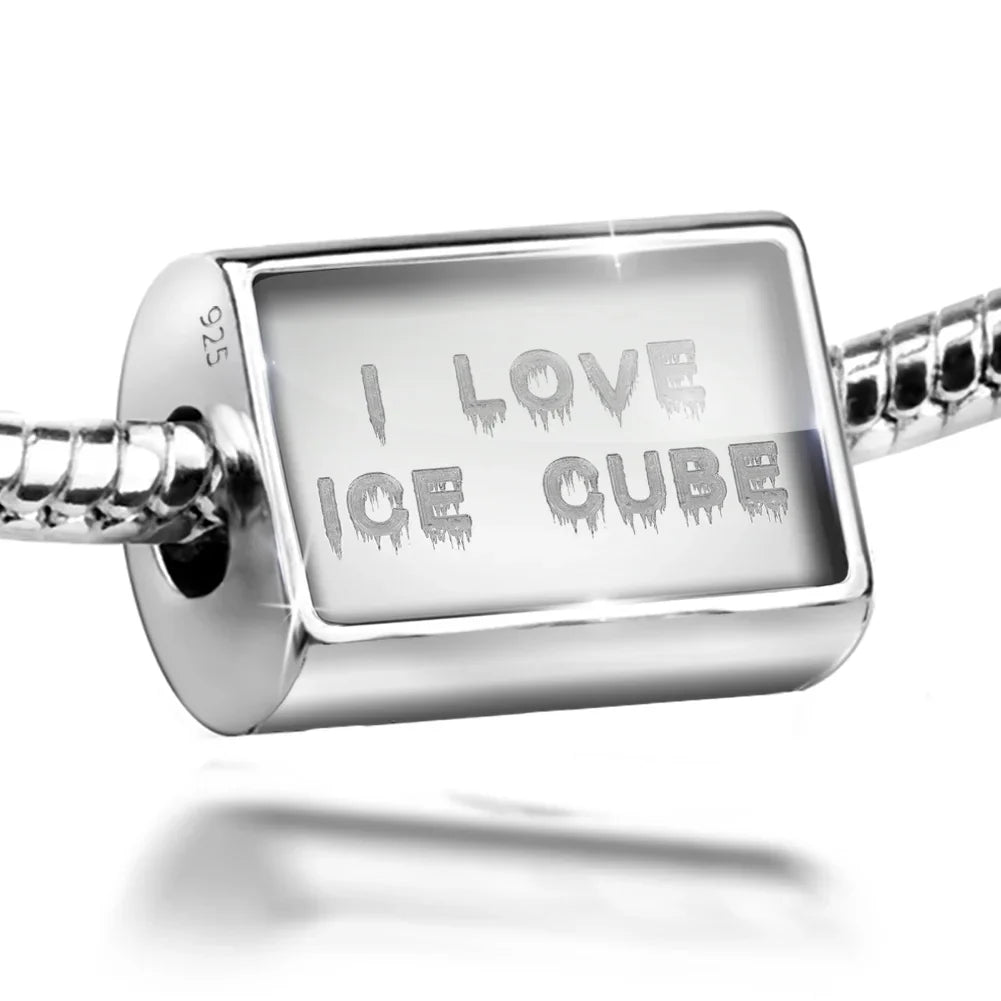 Ice Neonblond I Love Winter Charm Icicles Cold Bead Sterling Ice Cube 925 Silver
