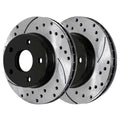 2012 Drilled 2008-2017 1.8L Driver PR63039LR and 2.4L Replacement AWD 2.0L Front 2011 2007-2010 of Side Mitsubishi Passenger FWD AutoShack Lancer Rotors Black Caliber Pair Brake 2 Dodge for Slotted