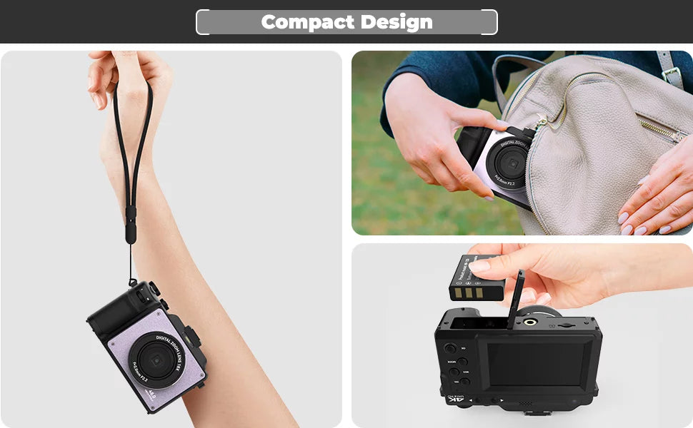 Micro Zoom,3.0-inch for Kids/Teens/Beginners(Black) Camera Video Digital OIEXI with Cameras,18X Front for and Card,Rechargeable 48MP Dual Digital Screen,32GB Rear Camera Photography,4K Battery,Camera