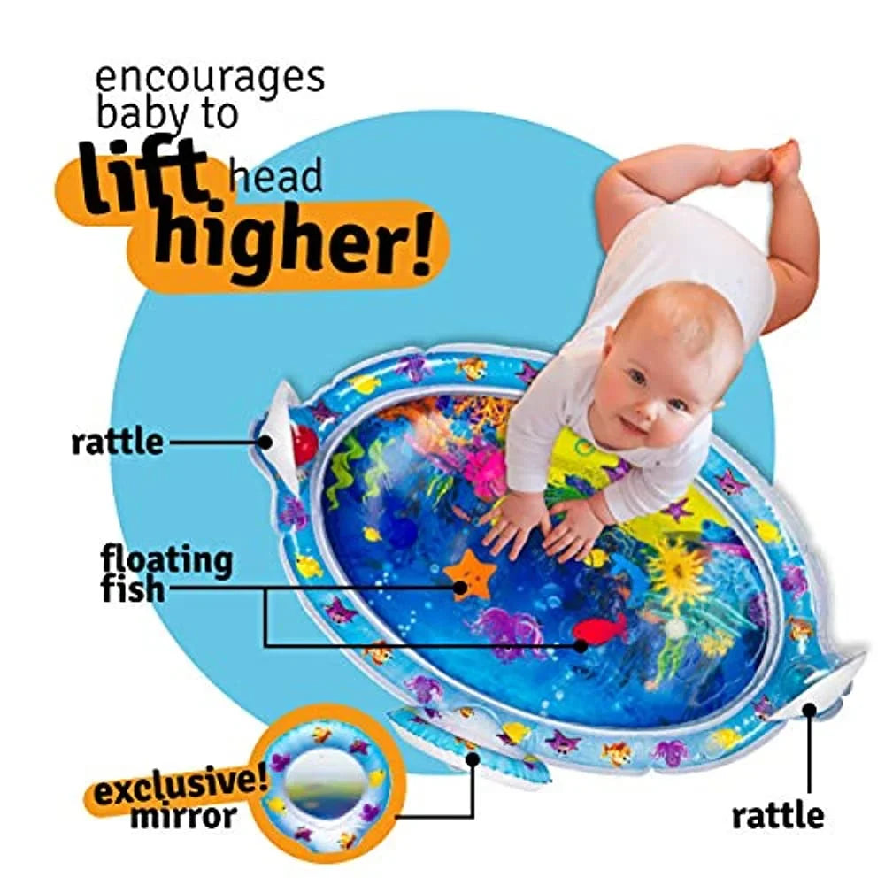 Mirror Perfect The Center Play rattles and Inflatable with Stimulation Activity Time Your Toddlers Baby's Growth Infants Fun Water Tummy Premium mat time Splashin'kids