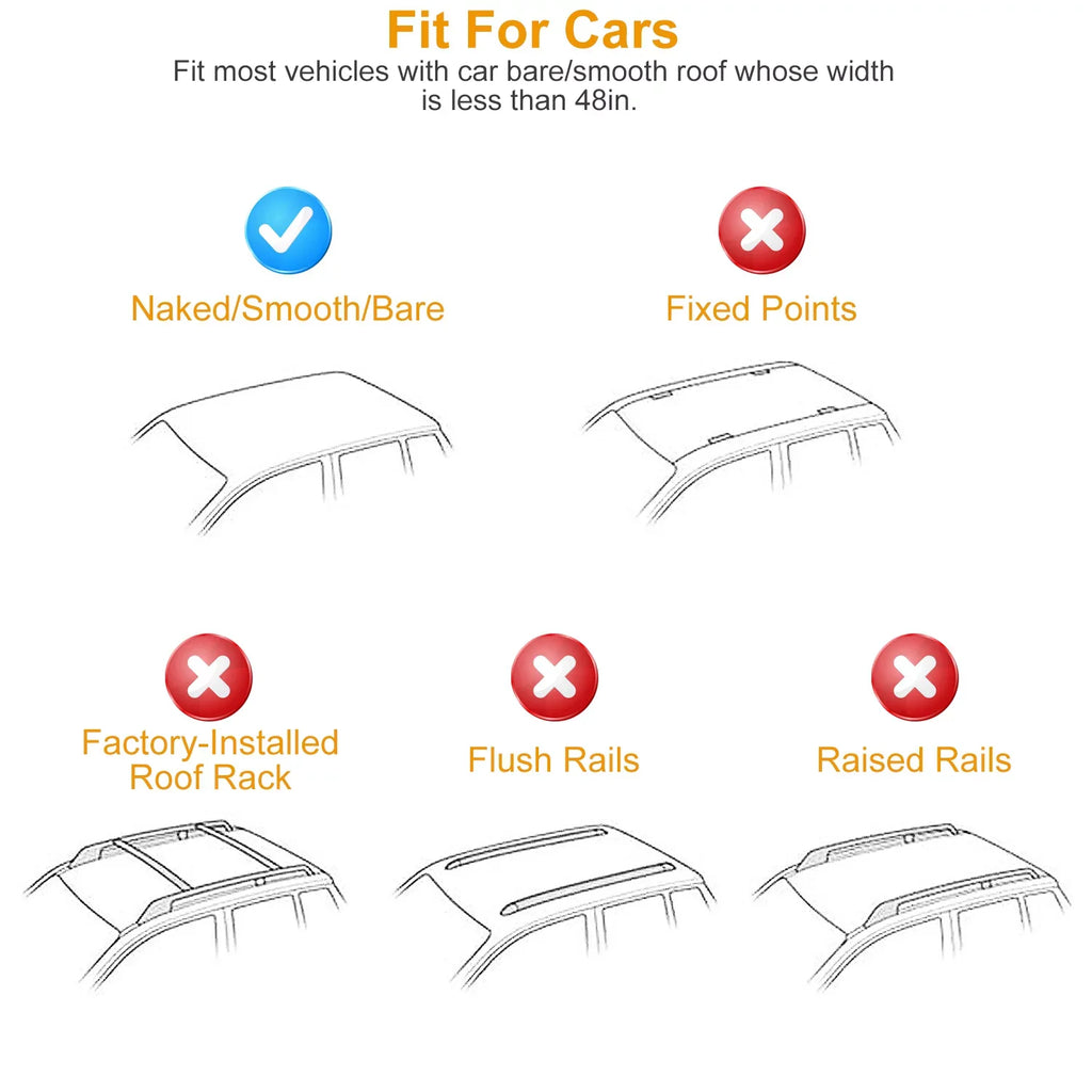 Aluminum iMounTEK Cargo 165LBS with Car for Roof Roof Rack Roof Most Without Car Capacity Rack Carrier Wagon Vehicle Rail Fit Side Crossbars 47.24in