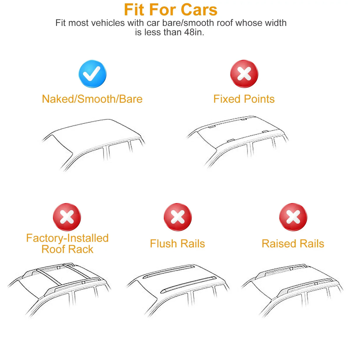 Aluminum iMounTEK Cargo 165LBS with Car for Roof Roof Rack Roof Most Without Car Capacity Rack Carrier Wagon Vehicle Rail Fit Side Crossbars 47.24in