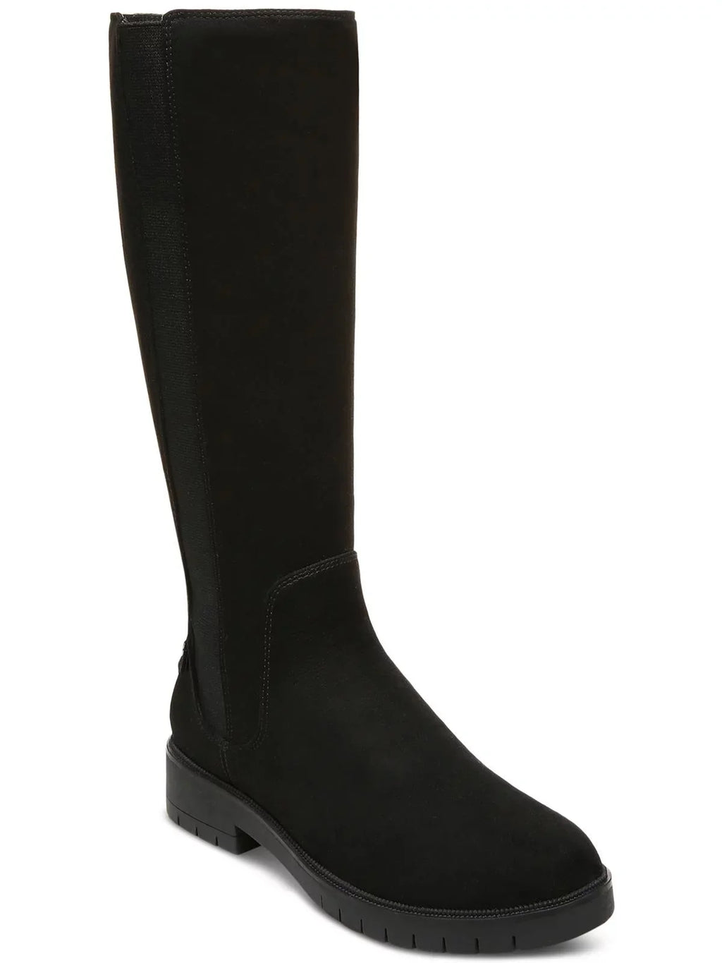 Boots Padded Round Lug Strap Sole Gwynn Toe Shoes Womens Accent Side Black COMPANY M STYLE Heel Zip-Up Block & 6 Goring