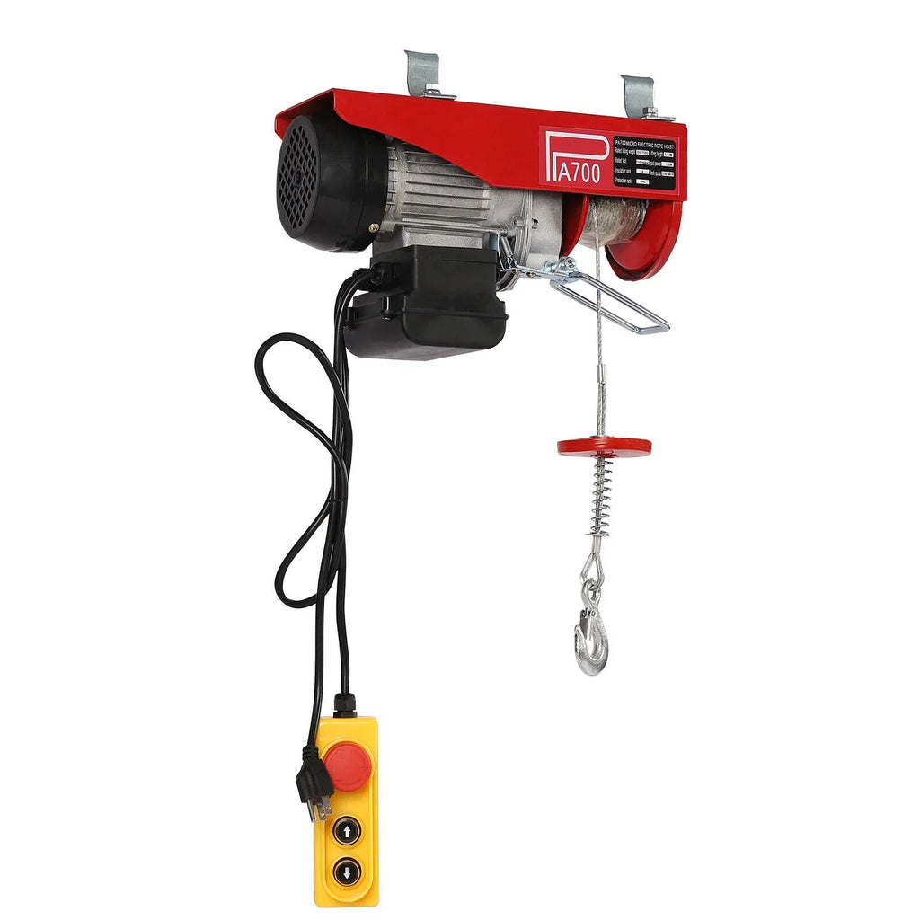 Remote Control Electric Hoist 110V Portable Winch Winch 1543lbs Wire W/ Electric