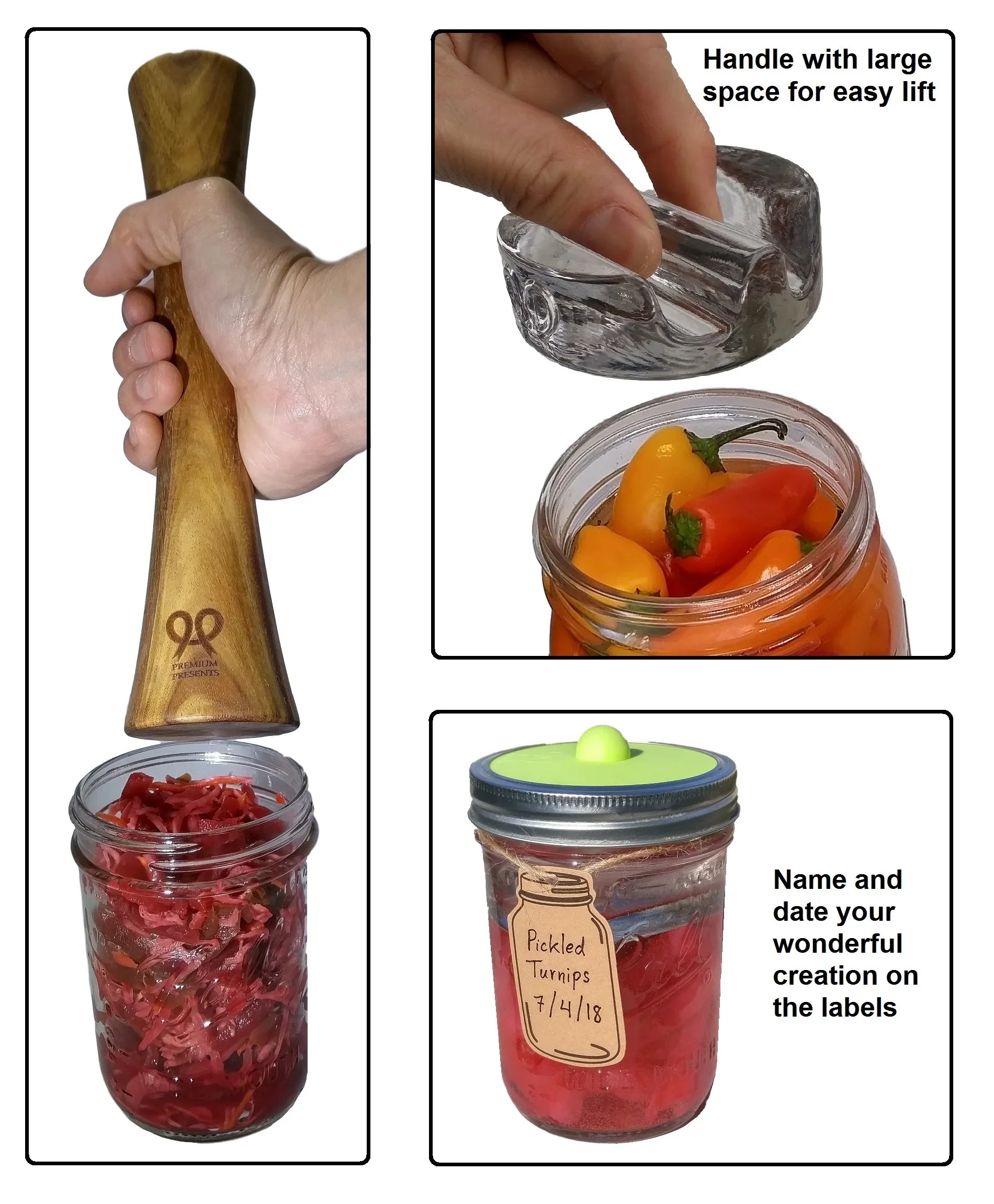 and weights, kimchi, included. airlock pickles, mouth sauerkraut, kit wide 7 making Complete for Glass or for pickling etc fermentation for tamper, recipe kit. sets lids, mason jars Canning jars DIY