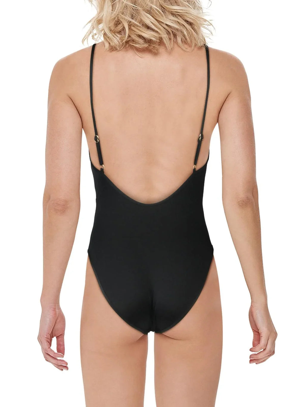 Stripe V-Neck BCBG One-Piece Mio Azria Mesh Women's Seamed Swimsuit Max