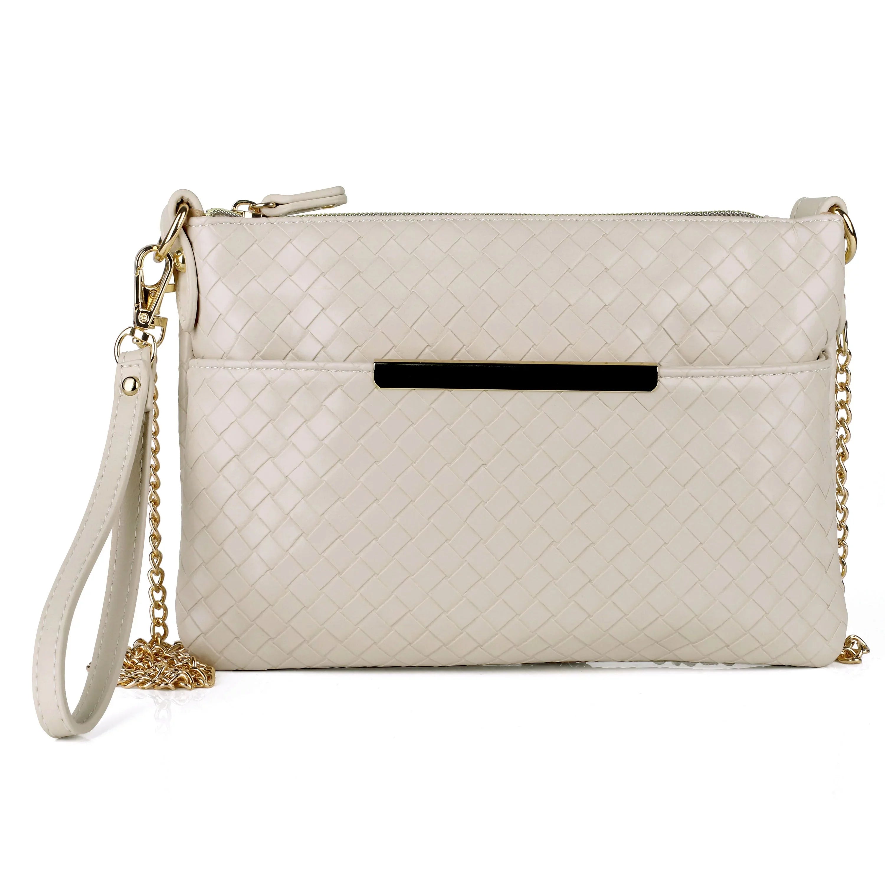 Pepper Vegan Basketweave Women's Buxton Leather, Everywhere Convt Julia Pouch White