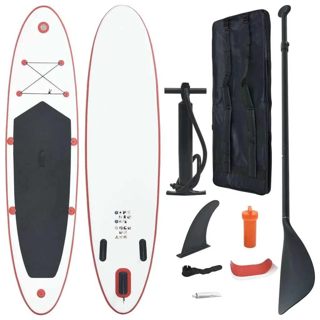 and Stand Surfboard Board in Inflatable Red Paddle Captivating Up White Set An