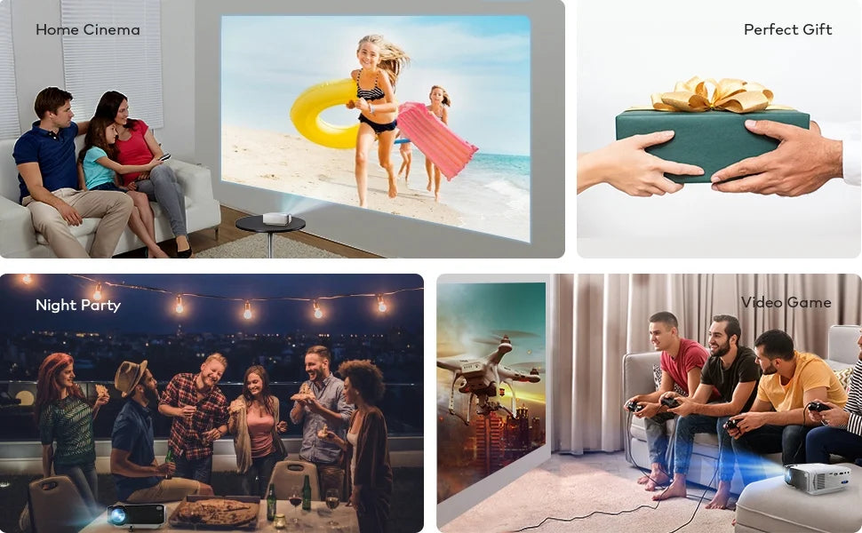 1080P Theater Eyes Speakers, Support Connection Protection, Multiple LCD Native 480P Apeman Projector, LC350 Home Dual