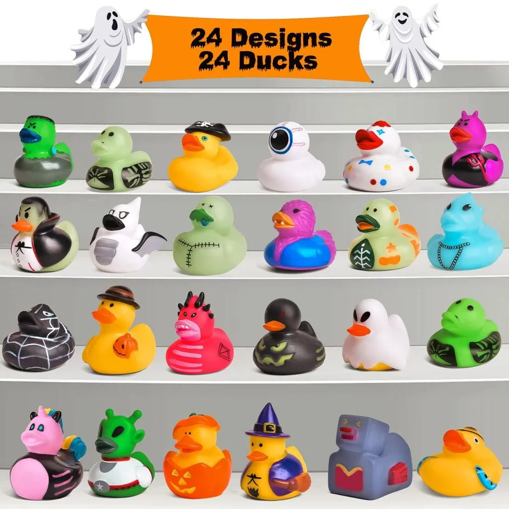 Bath Party Ducks,Rubber Ducks or Treat,Halloween Rubber Toys Decor 24 Baby Trick Little Fun for Toys Favors Pcs Showers,Halloween Halloween