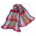 Soft Pink Tassel Woven Ends Pashmina/Shawl/Scarf Cute Style Checks Arcadian Silky