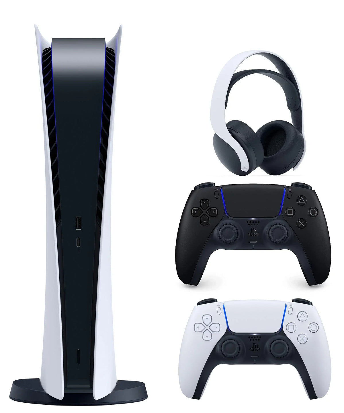 W/ Headset 5 Limited Black Bundle PS5 Pulse Digital PlayStation Midnight Controller DualSense with Edition
