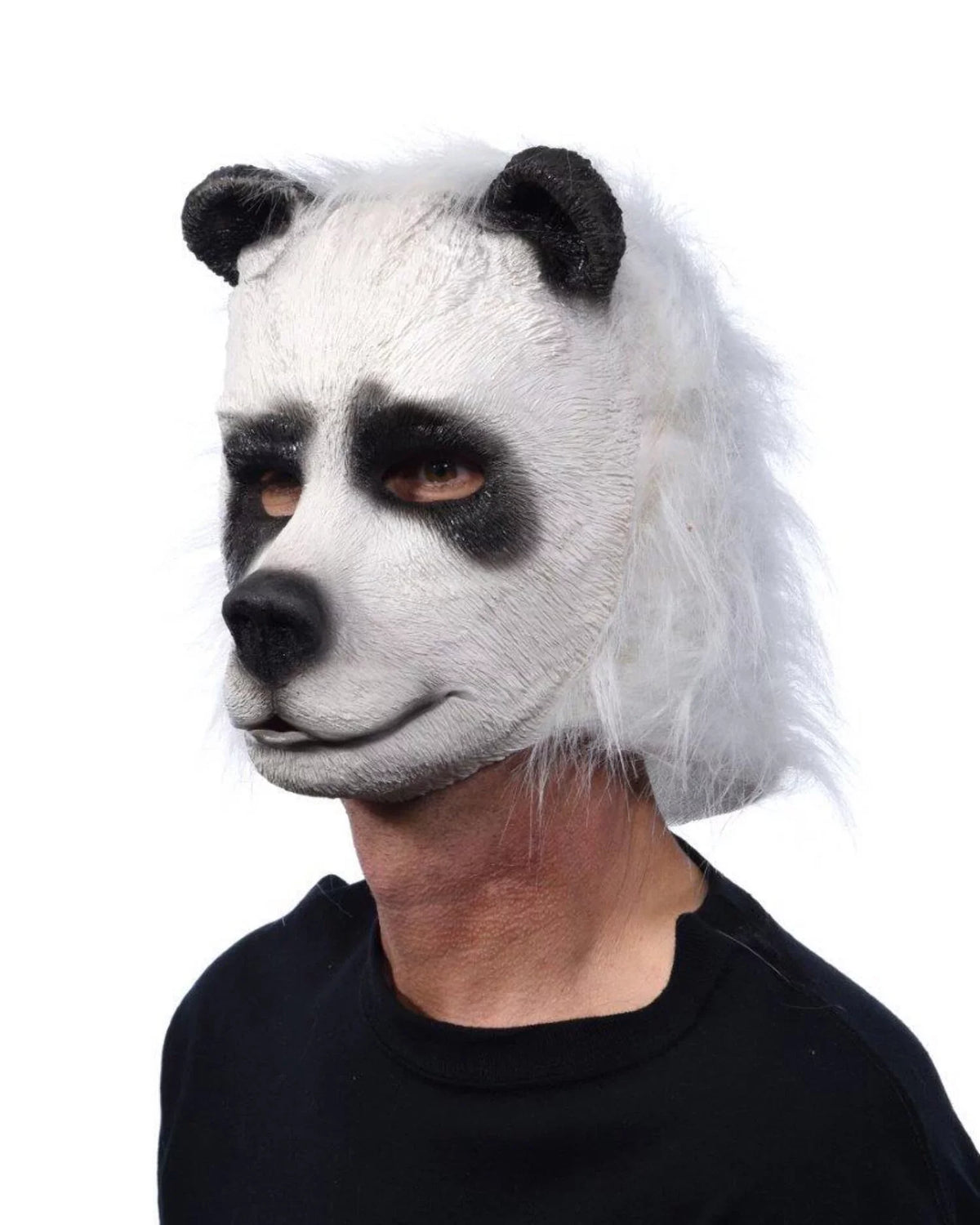 Panda Bear, Black Cute Bear and Mask White