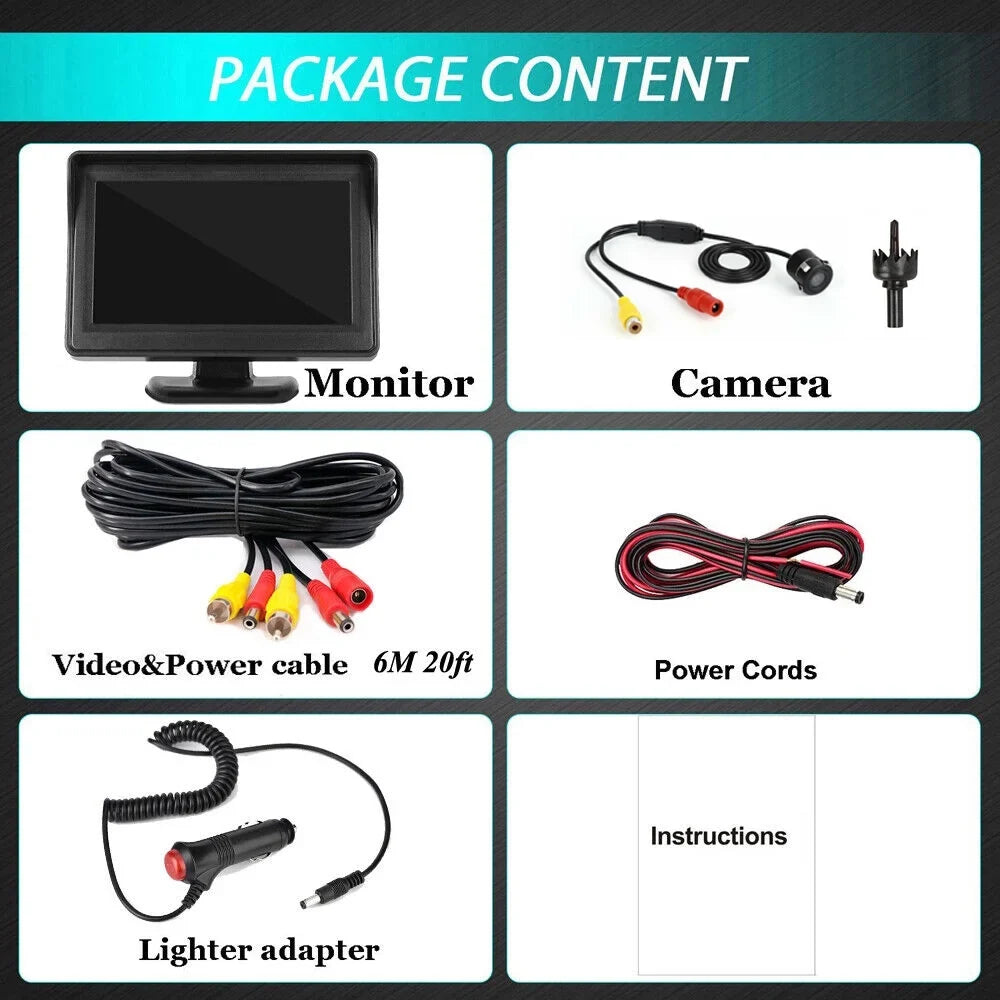 Monitor IP69K Rear Bus View HD Truck LCD for Parking Camera Car Backup 4.3in Van