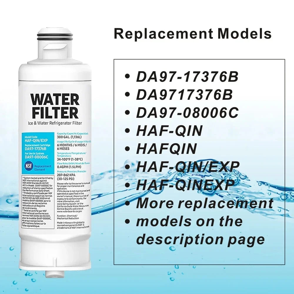 Pack DA97-17376B Refrigerator Fit for /AA, Filter,3 Water HAF-QIN, DA97-08006C HAF-QIN/EXP,