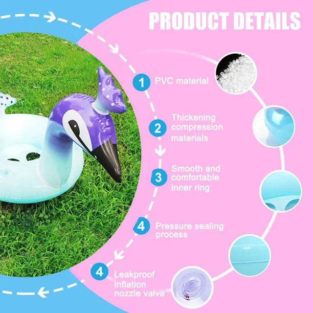 Inches Swimming Peacock with Game Water Raft Pool for Valves Toys Inflatable Fast Fun Lounge Summer 48 Beach Designed Kids Glitter Party Decorative Ionale