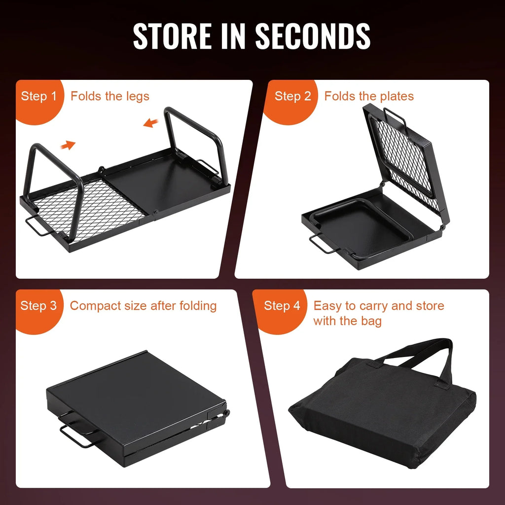 Pit Picnic Portable Outdoor BBQ Grill Folding Campfire Steel Fire Camping SKYSHALO