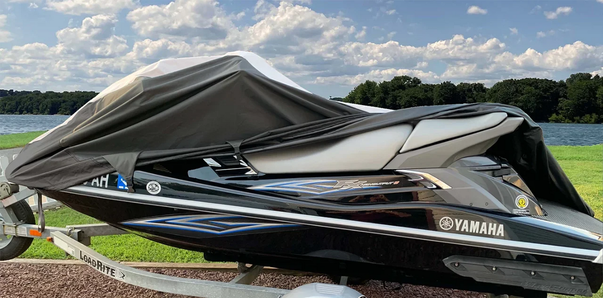 HEAVY-DUTY for Compatible 2003-2007 2002 Honda Aquatrax Jet F12X Cover F12, Watercraft COVER Black/Grey SUPER Ski