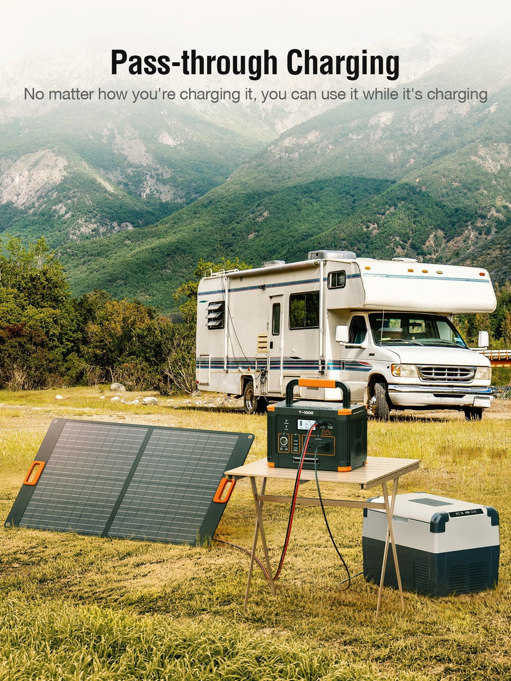 110V Pack RV Battery with BEYGO Powered Outdoor Travel Lithium 60W Power Supply 999Wh Generator Station for AC Portable Van Backup Outlet, Emergency Home Fast Solar Power Camping Charging 1000W PD