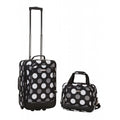 New Blk 2 Pc Rockland Dot Set Luggage