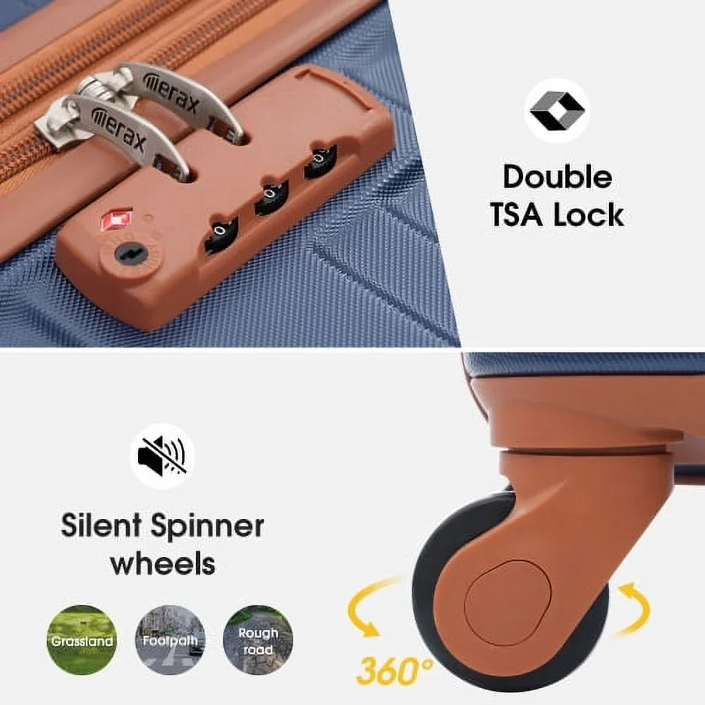 24" Expandable Lock Spinner Hardside Suitcase Travel Luggage TSA Carry on with Luggage ABS Wheels Luggage