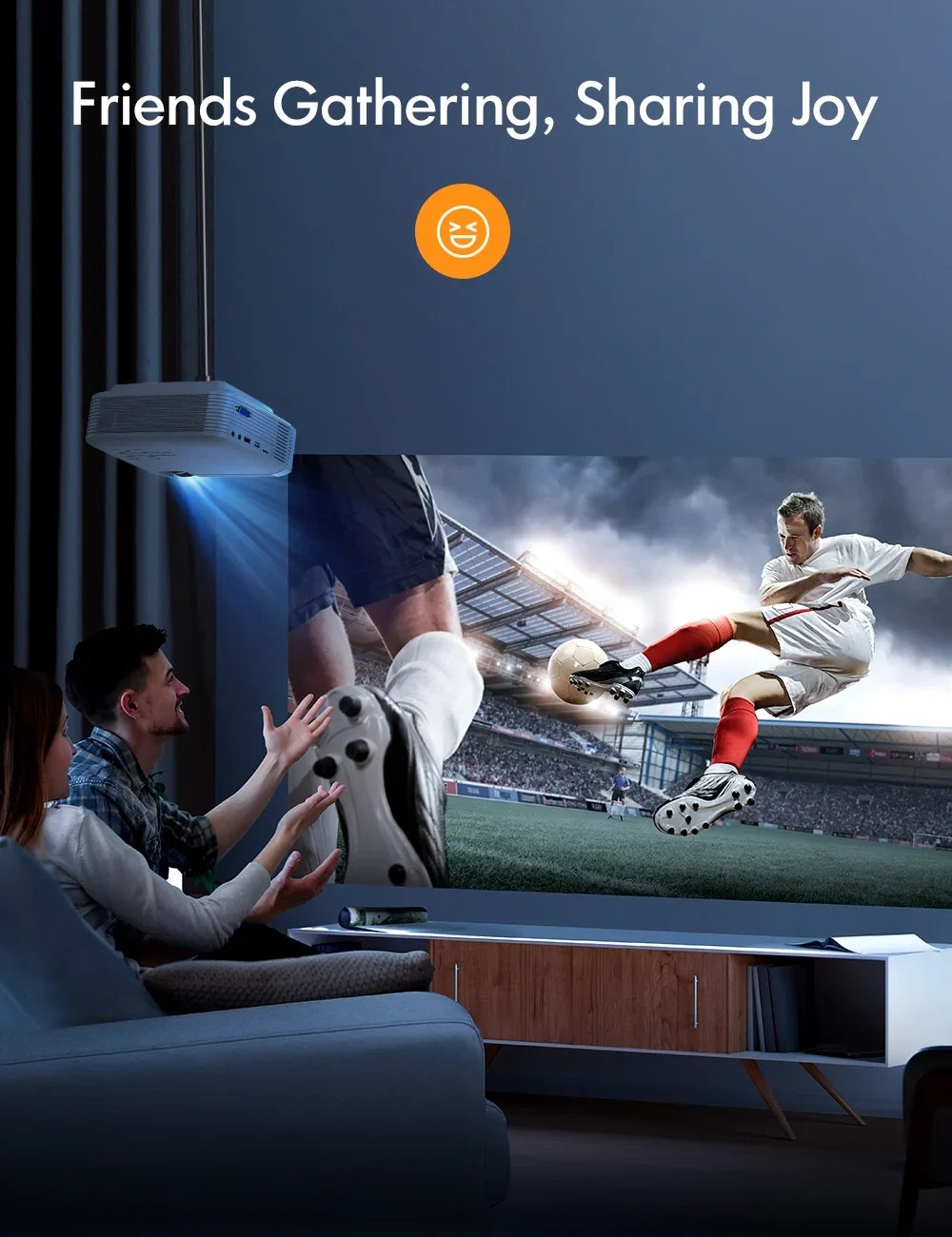 1080P Theater Eyes Speakers, Support Connection Protection, Multiple LCD Native 480P Apeman Projector, LC350 Home Dual
