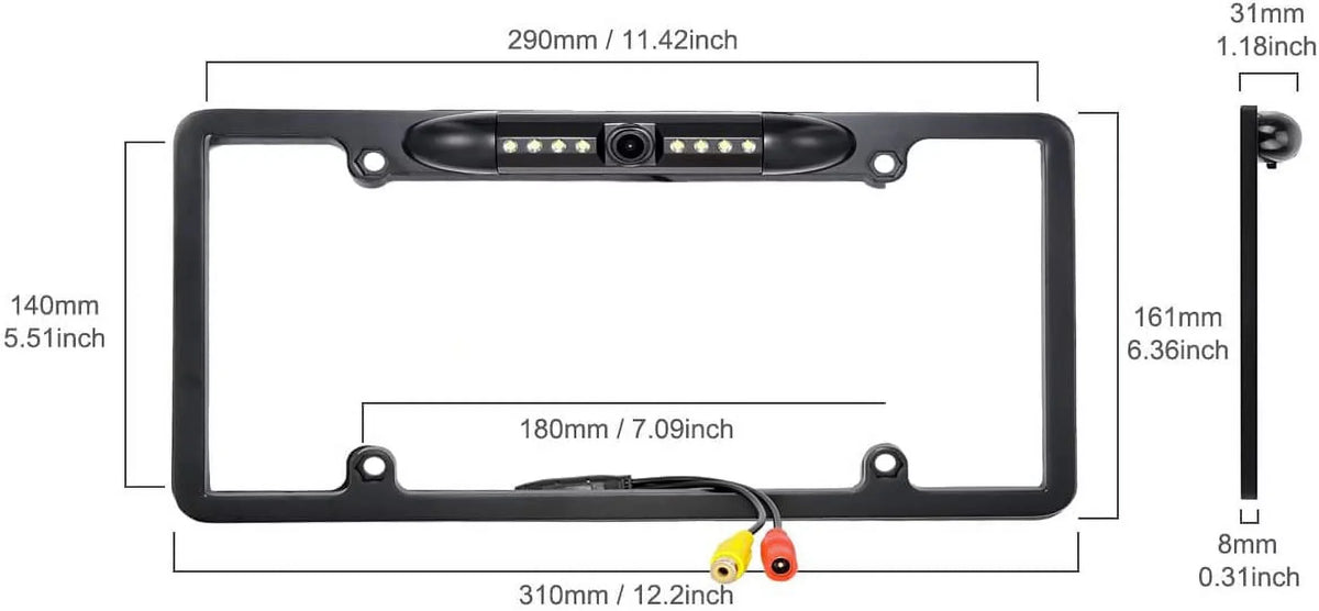 ILX-F511 Backup for Plate Frame Black Camera Rearview License ALPINE ILXF511
