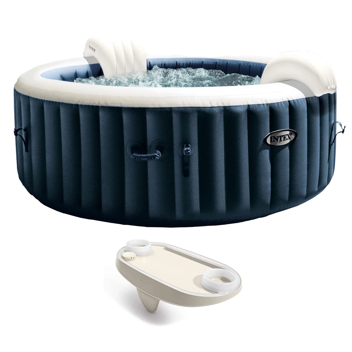 w/ PureSpa 28", Plus Hot Tub, x Inflatable 77 Intex Spa Tray Portable Phone