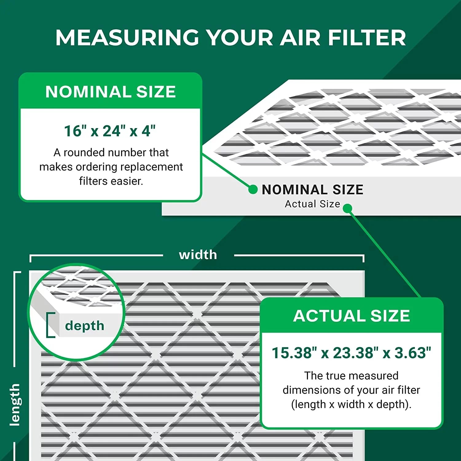 MERV Furnace 11 (1-Pack) 16x24x4 AC Filterbuy Filters Air HVAC Pleated