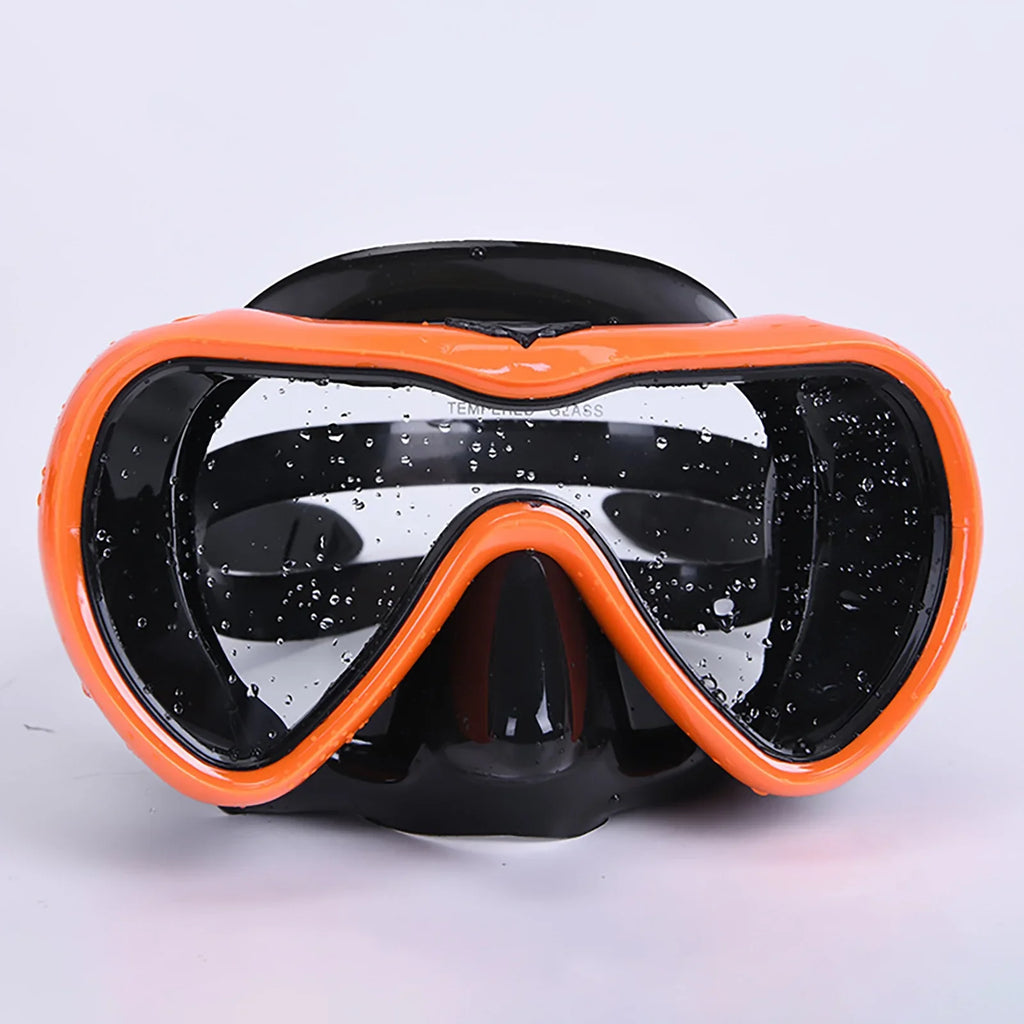 YHAIOGS Diving Diving Face Goggles Swimming toughened Goggles Adult Lung Single Snorkeling Glass Deep Large Divingmask Lens Silicone Frame