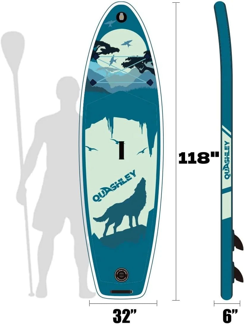 Stand SUP Paddle Max x6 & Up Accessories, Deck, Surfing, 330lbs Board for & Stance, Adults, Non-Slip for 11'x33 Inflatable with Youth Fishing Premium Wide