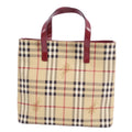 (Good) BURBERRY Pattern Ladies Tote Pre-Owned Brown Handbag Check LONDON Burberry London Bag