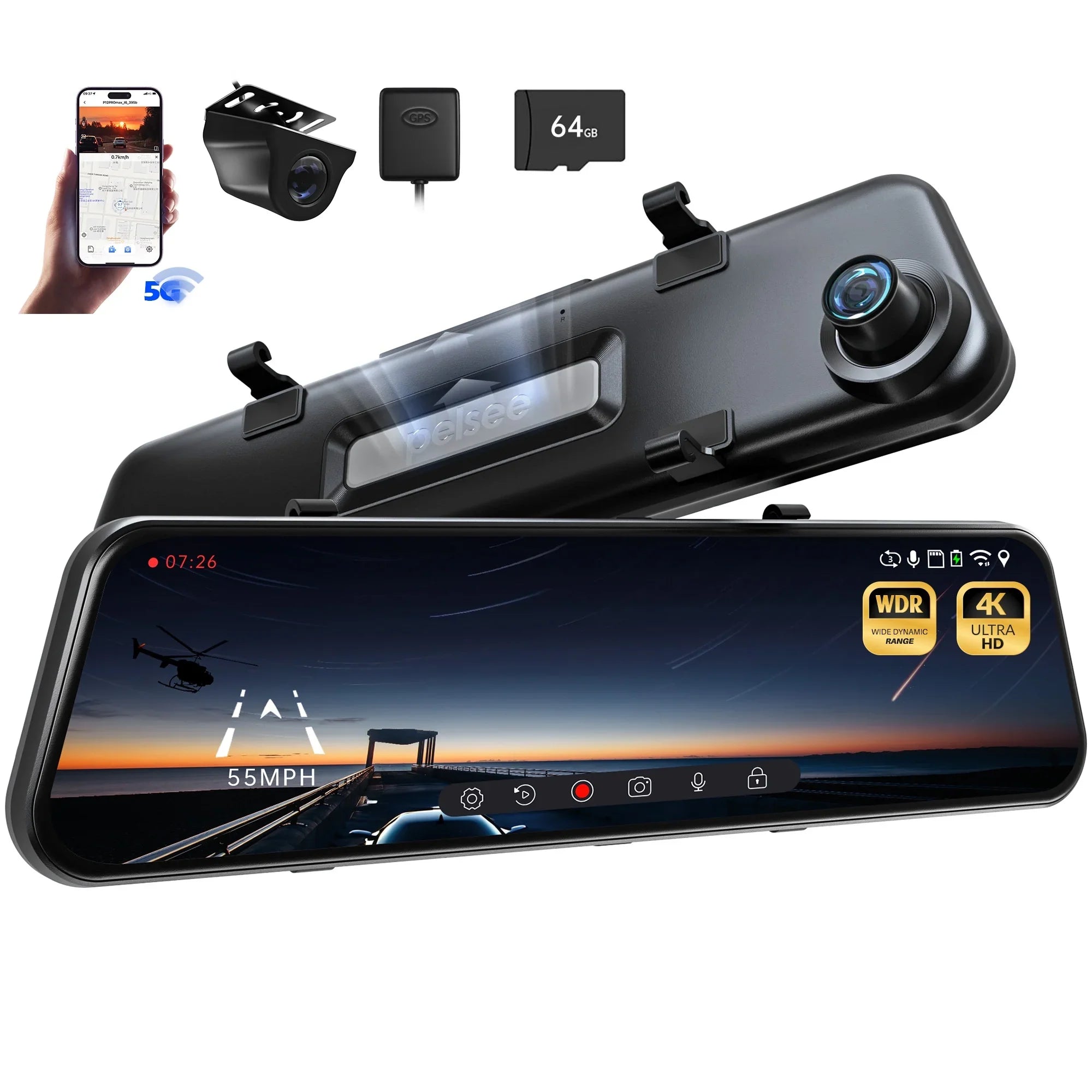 P12 Mirror Cam Dash Pro Max Pelsee