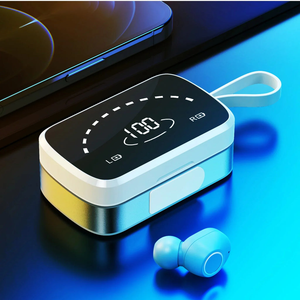 Built-in Premium LED Wireless Display Earbuds Headset Bluetooth for Sound Fidelity Sport Quality K2 Intelligence Case Charging Pro Earphones Realme Mic Headphones 7 Digital