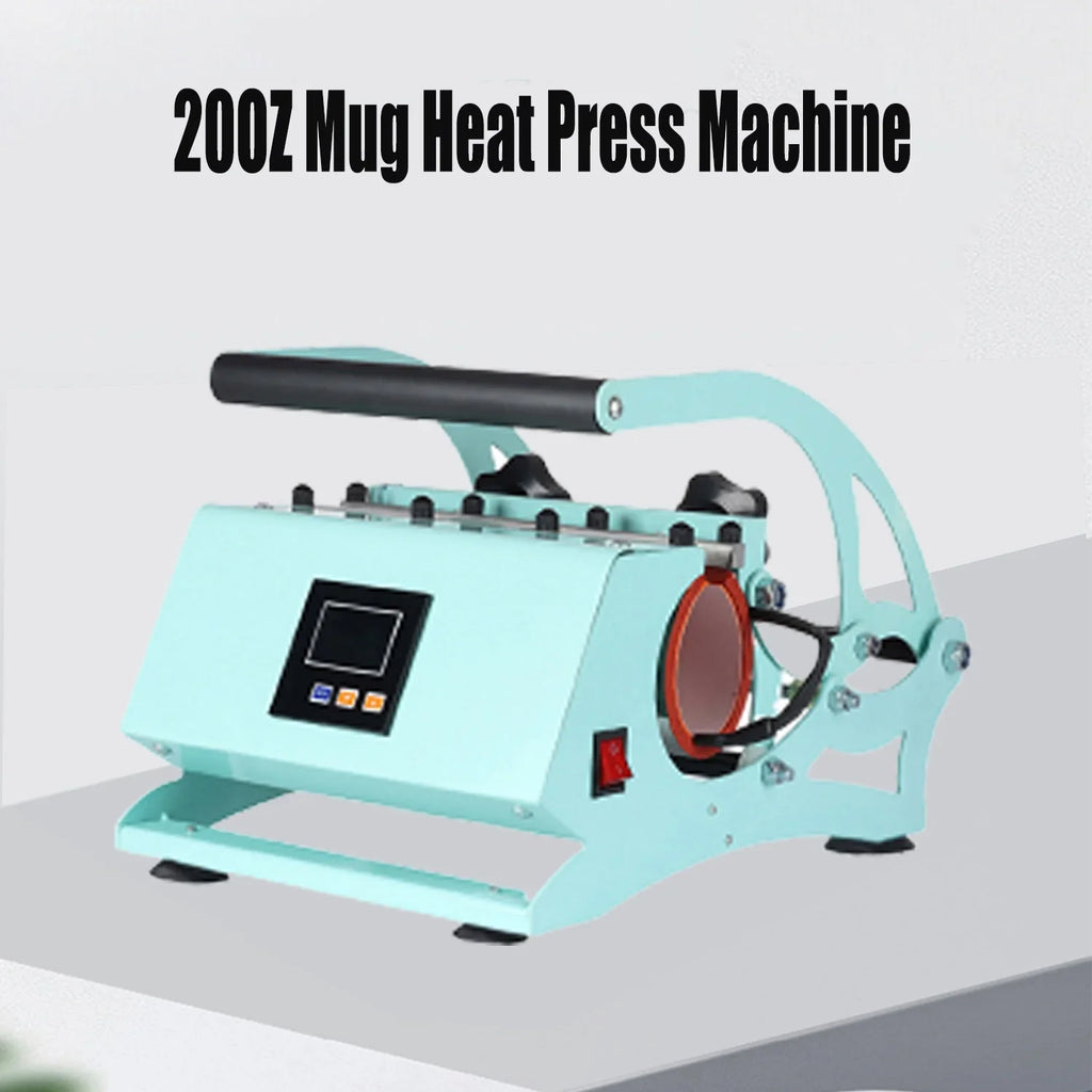 Baking Tumblers with Press Press Time Machine, Machine, Setting,Green Heating Tumbler Mugs, Heat Temperature Straight 20OZ Cup Sublimation Transfer Print DIY for Mug