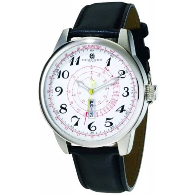 #3776-WB Charles-Hubert- Steel Stainless Quartz Paris Case Mens Watch